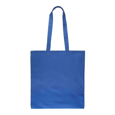 Werbeartikel Einkaufstasche aus Öko-Tex-Baumwolle (140 g/m2) Kenneth – blau – mit Logo bedruckt