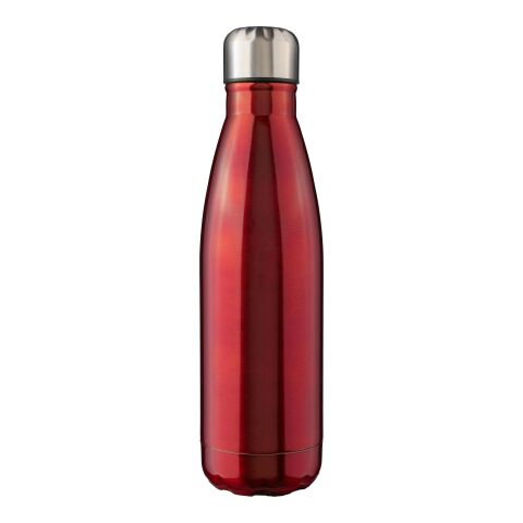 Werbeartikel Cliff 650 ml Trinkflasche aus recyceltem 304 Edelstahl einwandig & leicht mit Schraubverschluss & Geschenkbox – rot – mit Logo bedruckt