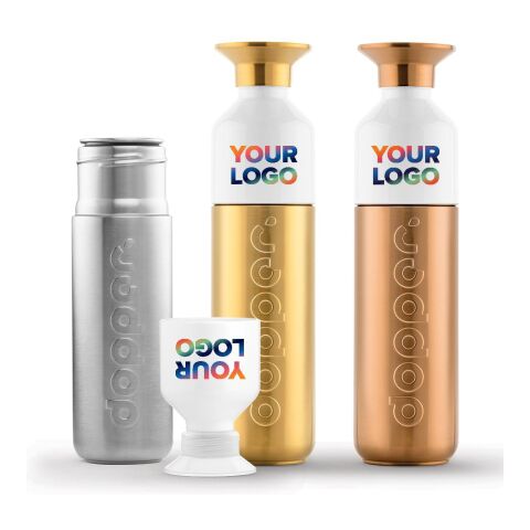 Dopper Steel 490 ml Gold | 1-farbiger Siebdruck | Vorder- und Rückseite | 155 mm x 32 mm