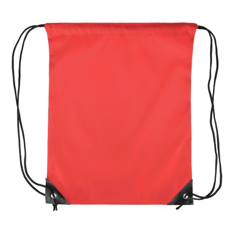 Werbeartikel 210D Polyester Kordelzug Rucksack Isolde – rot – mit Logo bedruckt