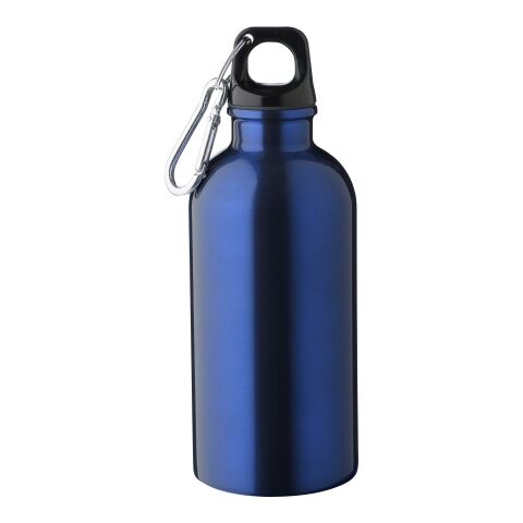 Werbeartikel Sable 400 ml Flasche aus recyceltem Edelstahl einwandig & ultraleicht mit Aluminiumkarabiner – kobaltblau – mit Logo bedruckt
