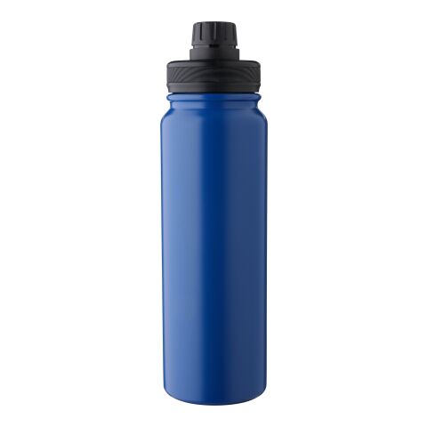 Werbeartikel Edelstahl Trinkflasche 800 ml Zinnia doppelwandig mit Magnet-Handyhalter Tragegriff BPA-frei – kobaltblau – mit Logo bedruckt