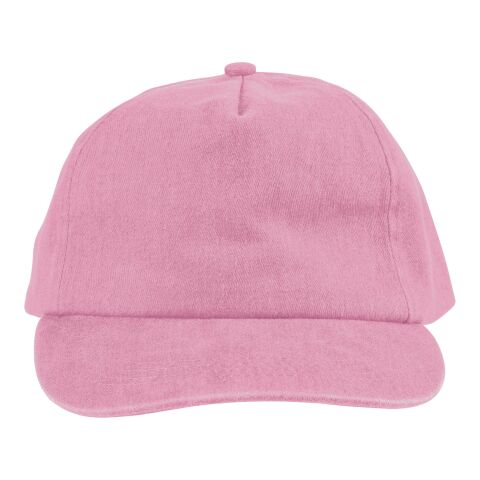Werbeartikel Cap Liora – rosa – mit Logodruck 5-Panel-Design aus 240 g/m² Baumwolle verstellbar mit Messingschnalle moderner Beanie