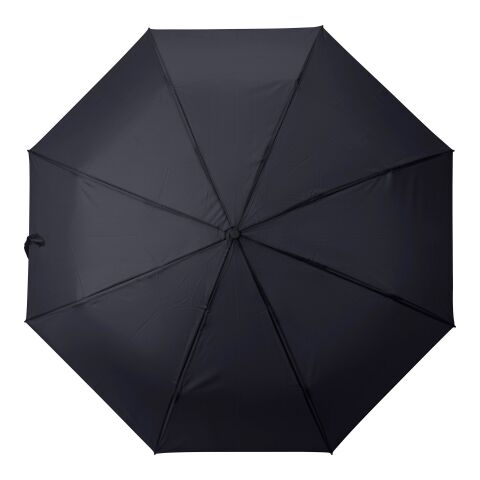 Streuartikel Taschenschirm Brooklyn – schwarz – mit individuellem Logodruck nachhaltiger Öko-Regenschirm aus rPET für herbstliche Promotion
