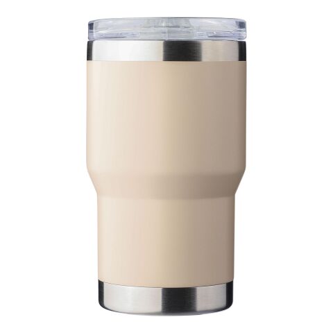 Werbeartikel Ayen 350 ml Kaffeebecher Reisebecher aus Recycling-Edelstahl mit Keramik-Innenbeschichtung & Box – beige – mit Logo bedruckt