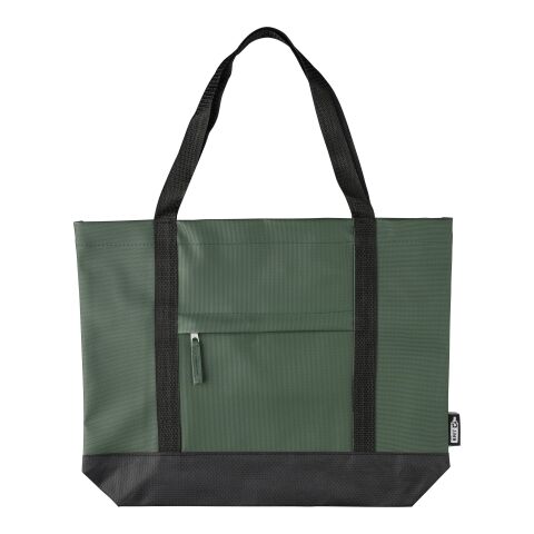 Werbeartikel rPET Polyester (600D) Tragetasche Lumi – grün – mit Logo bedruckt