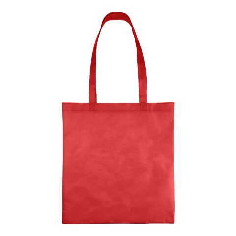 Werbeartikel Einkaufstasche aus recyceltem Vliesstoff (80 g/m2) Vian – rot – mit Logo bedruckt
