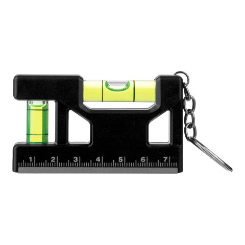 Werbeartikel Wasserwaage Indira aus recyceltem ABS, magnetisches 2in1 Tool mit Messskala inkl. Geschenkverpackung – schwarz – mit Logo bedruckt