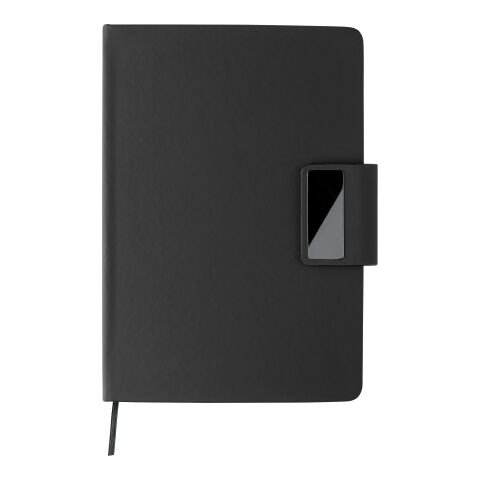 Werbeartikel Notizbuch-Geschenkset Roan – schwarz – mit Logo bedruckt
