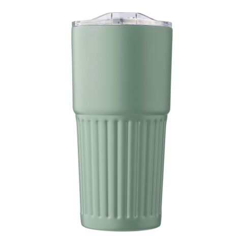 Werbeartikel Recycelter doppelwandiger Trinkbecher aus Edelstahl (500 ml) Kael – Grün – mit Logo bedruckt