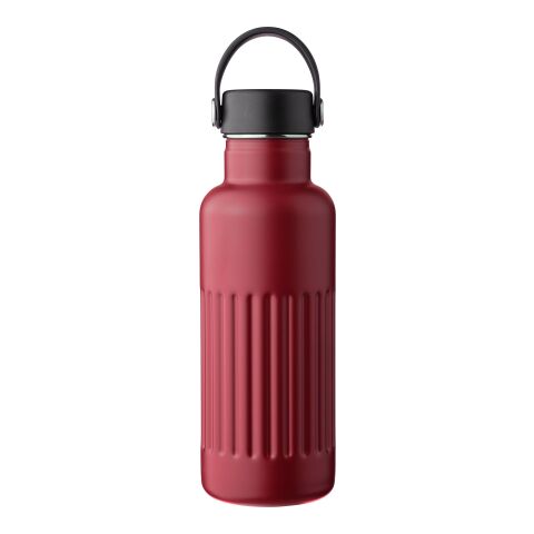 Nachhaltiger Werbeartikel Recycelte doppelwandige Trinkflasche aus Edelstahl (500 ml), Lior – dunkelrot