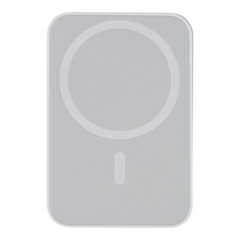 Recycelte ABS-Powerbank mit kabellosem Ladegerät Miren Weiß | ohne Werbeanbringung