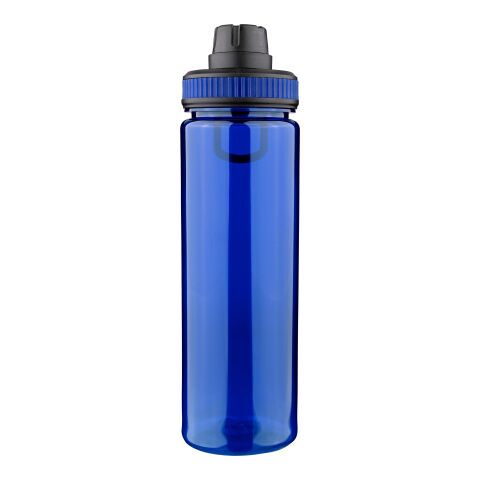 Werbeartikel Olivian 750 ml Trinkflasche aus recyceltem rPET nachhaltig & leicht mit Tragegriff & Silikondetails – kobaltblau – mit Logo bedruckt