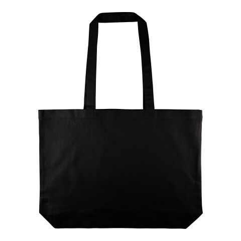 Werbeartikel Eco-Tex® Baumwolle (140 g/m2) Einkaufstasche Tarin – schwarz – mit Logo bedruckt