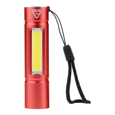 Taschenlampe aus recyceltem Aluminium COB Sami Rot | ohne Werbeanbringung | Nicht verfügbar | Nicht verfügbar