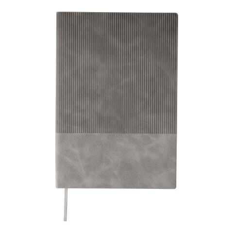 Werbeartikel Recyceltes PU-Notizbuch (A5) Elian – grau – mit Logo bedruckt