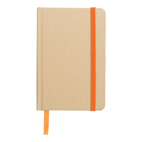 Werbeartikel Notizbuch aus recyceltem Papier (A6) John – Orange – mit Logo bedruckt