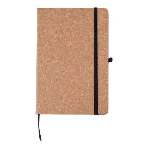 Nachhaltiger Werbeartikel Notizbuch aus recyceltem Leder (A5) Gianna – Braun – mit Logo bedruckt