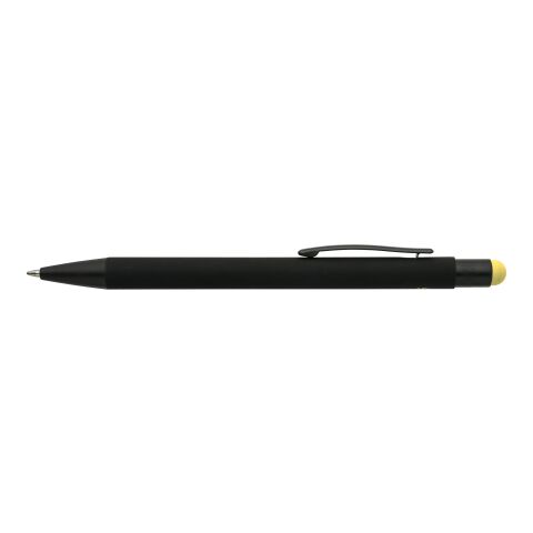 Werbemittel Touchpen Formentera – gelb – lasergraviert nachhaltiger Kugelschreiber aus recyceltem Aluminium mit Druckmechanik