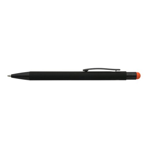 Werbeartikel Aluminium-Kugelschreiber Formentera – orange – lasergraviert nachhaltig aus recyceltem Aluminium mit Touchpen blauschreibend