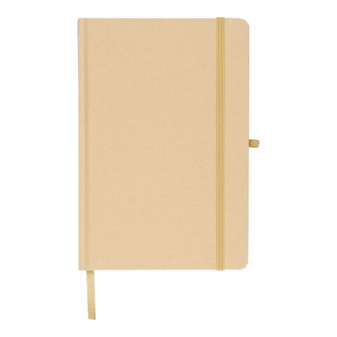 Mitarbeitergeschenk Notizbuch Haze A5 – gold – mit Logo geprägt nachhaltiges Schreibwarenprodukt mit FSC-Papier
