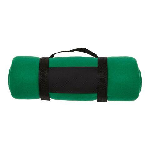 Werbeartikel Fleece-Picknickdecke Central – grün – mit Logo bedruckt 160 x 125 cm für Firmen-Events