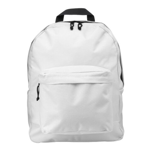 Giveaway Rucksack Basic – weiß – mit Logodruck, gepolsterte Schultergurte, praktischer Backpack für das Mitarbeiter-Onboarding