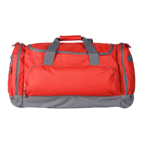 Mitarbeitergeschenk Sporttasche Carribean – rot – mit Logodruck, geräumige Reisetasche mit Fächern für das Sport-Event