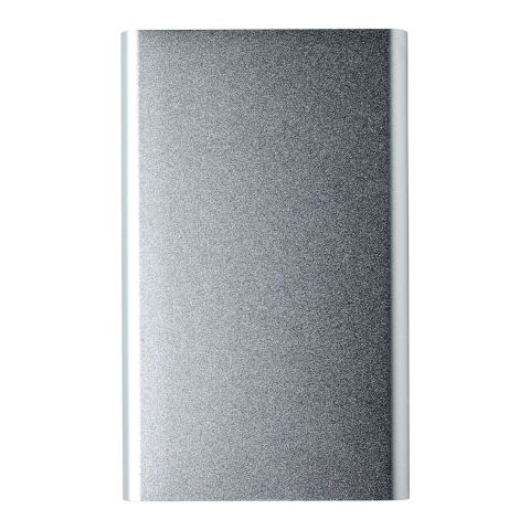 Kundengeschenk Powerbank Blogger – silber – mit Logo bedruckt 4000 mAh für das Mitarbeiter-Onboarding und Homeoffice