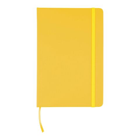 Nachhaltiger Werbeartikel rPET-Notizbuch (A5) Eamon – Gelb – mit Logo bedruckt