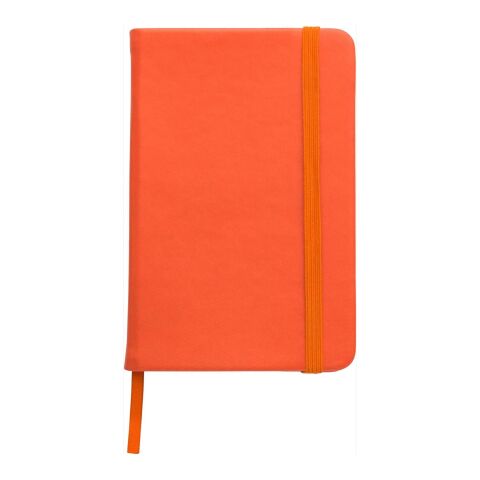 Werbeartikel Notizbuch aus PU Dita – Orange – mit Logo bedruckt