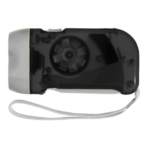 LED-Dynamotaschenlampe 'Mission' aus Kunststoff Schwarz