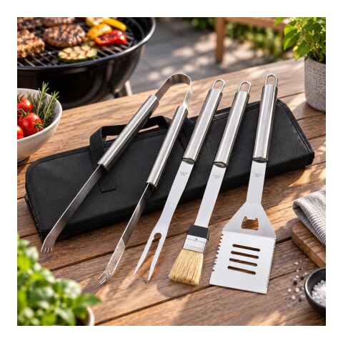 Grillbesteck 'Yorkshire' aus Edelstahl Schwarz