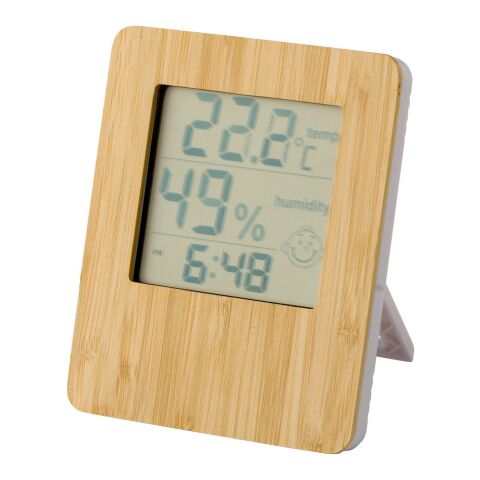 Wetterstation aus Bambus hellbraun