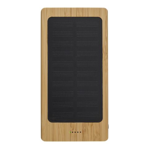 Solar-Powerbank aus Bambus Joan hellbraun | ohne Werbeanbringung | Nicht verfügbar | Nicht verfügbar