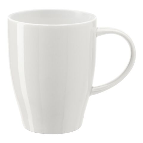 Werbeartikel 300 ml Keramik-Kaffeebecher Paris, spülmaschinentauglicher Klassiker für Büro & Events – gebrochenes weiß – mit Logo bedruckt