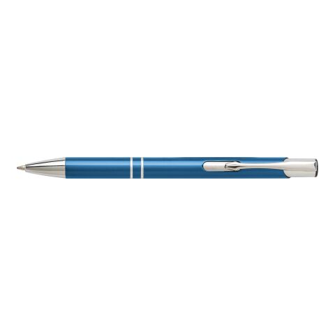Kundengeschenk Kugelschreiber Iberia Aluminium – blau – mit Gravur blau schreibender Druckkugelschreiber für den Büroalltag