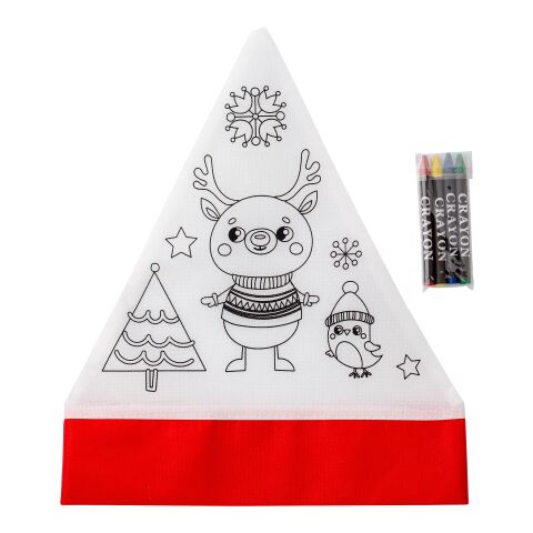Weihnachtsmütze aus Non-Woven (80 gr/m²) Rot/Weiß | ohne Werbeanbringung | Nicht verfügbar | Nicht verfügbar
