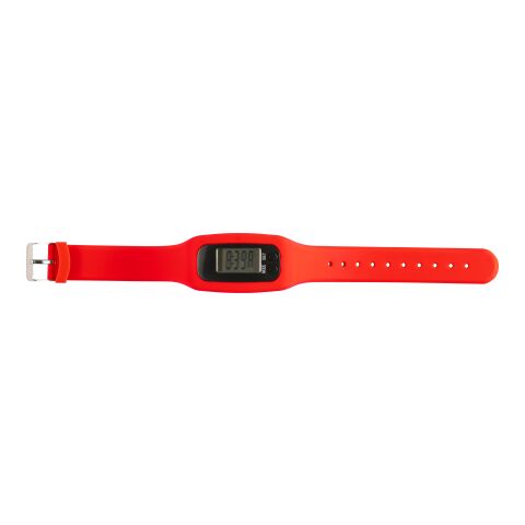 Schrittzähler 'Step' mit Silikon Armband Rot