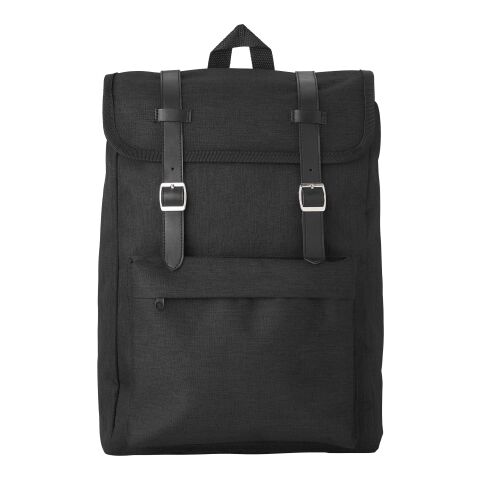 Werbeartikel Rucksack 'Learner' aus Polyester – schwarz – mit Logo bedruckt