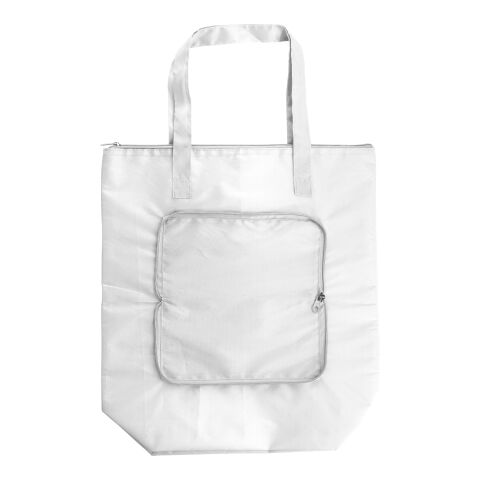 Werbeartikel Kühltasche aus Polyester (210T) Hal – Weiß – mit Logo bedruckt