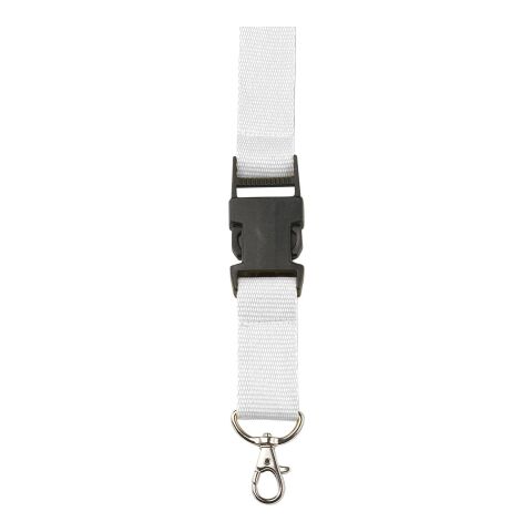 Werbeartikel Lanyard 'Slam' aus Polyester – Weiß – mit Logo bedruckt