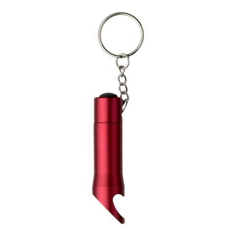 Werbeartikel LED-Lampe Keylight – rot – mit Werbedruck 3 LEDs, Flaschenöffner & Schlüsselkette als kompakter Lichtspender
