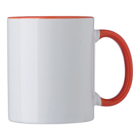 Werbeartikel 300 ml Keramik-Kaffeebecher Blair im zweifarbigen Design inkl. Einzel-Geschenkbox für brillante Sublimation – orange – mit Logo bedruckt
