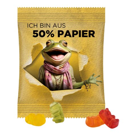 Minitüte, vegane Gummibärchen weiß | 4c Euroskala - Folie | Folie mit ca. 50% Papier