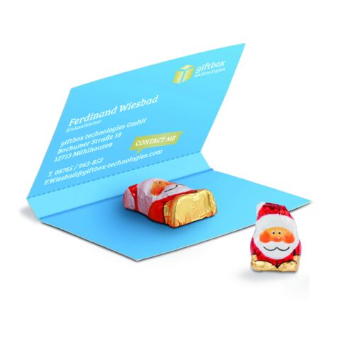Werbekarte Visitenkartenformat mit Weihnachtsmann weiß | ohne Werbeanbringung