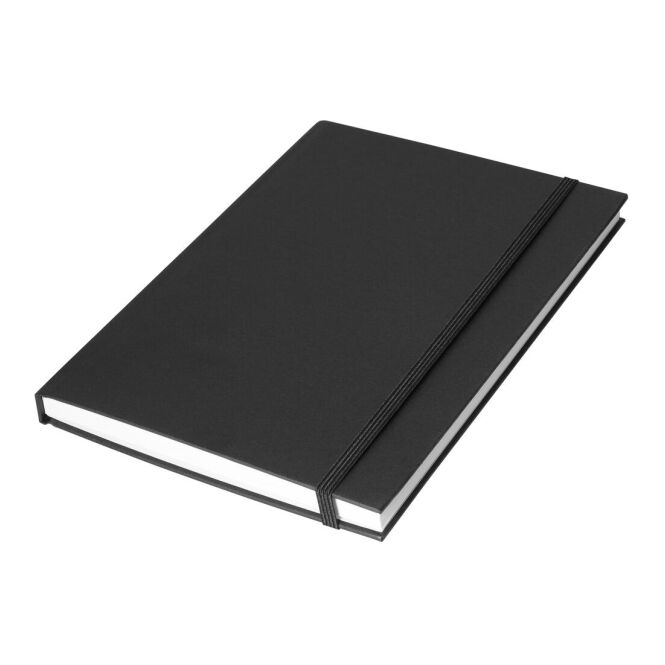 Werbeartikel Notizbuch Note A5 mit Logodruck – Schwarz – Hardcover-Schreibheft für Büro und Messe