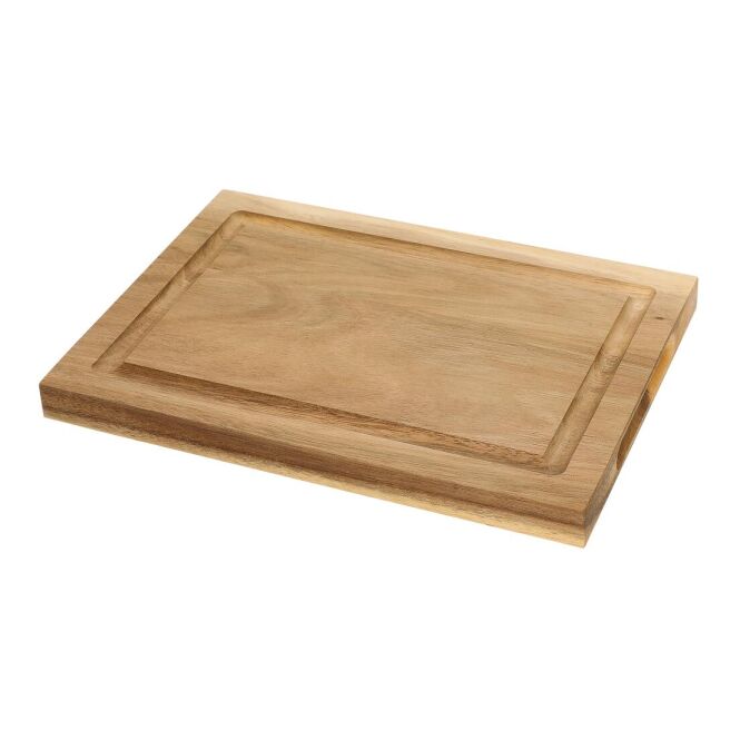 Firmengeschenk Schneidbrett Acacia mit Gravur – Braun – robustes Küchenutensil aus Akazienholz für Gastronomie und Büro