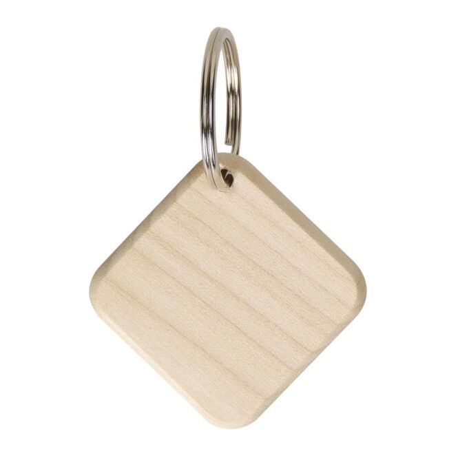 Werbeartikel Holzschlüsselanhänger Maple mit Gravur – Natur – nachhaltiges Accessoire für Firmen und Mitarbeiter