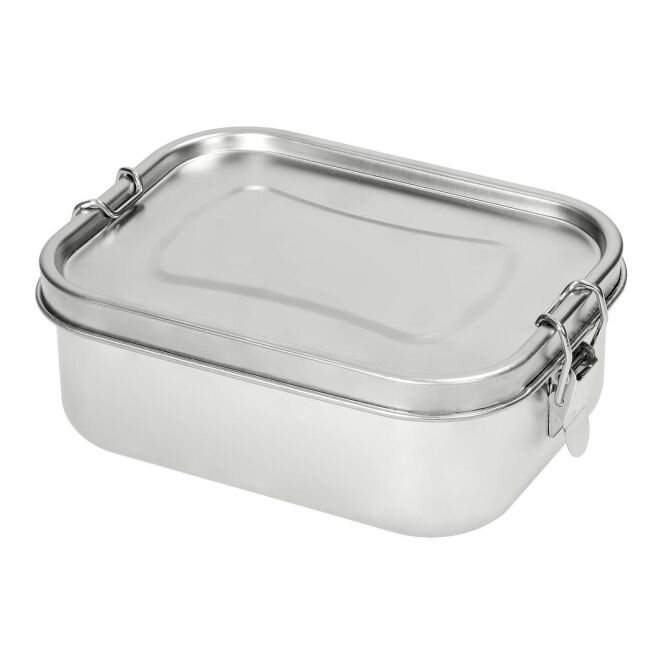 Werbeartikel Vorratsdose Apart mit Gravur – Silber – nachhaltige Edelstahl-Aufbewahrung für Büro und Kantine